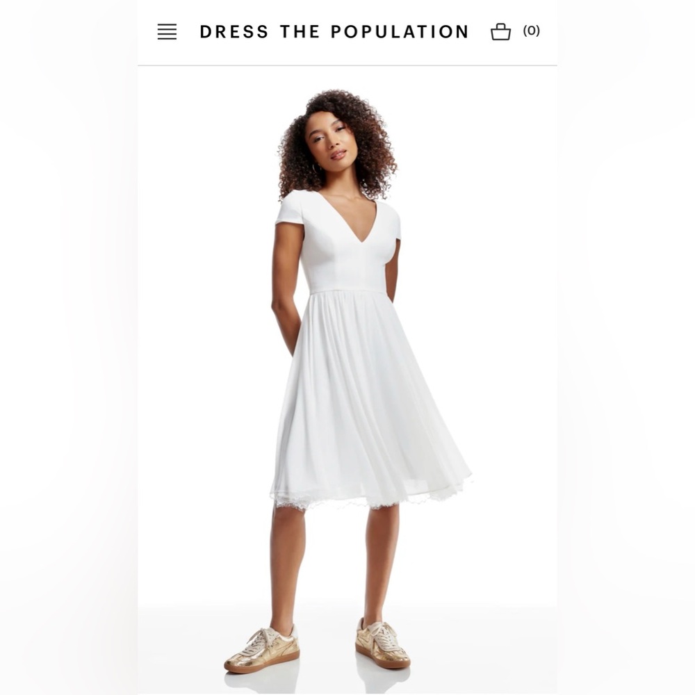 Dress the Population White Corey Dress XXL